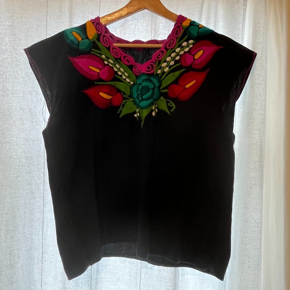 Embroidered Chiapas style shirt from Oaxacan market, size 10